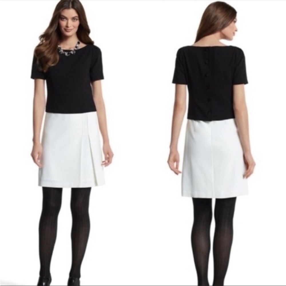 White House Black Market (WHBM) Color Block Short Sleeve Career Dress - Picture 2 of 13